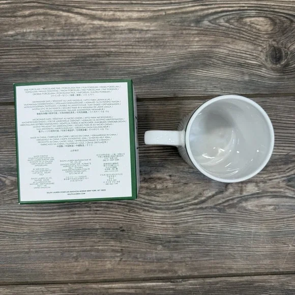 Ralph Lauren Polo Tennis Bear Ralph's Coffee Mug In Box Porcelain White NEW - Picture 5 of 6